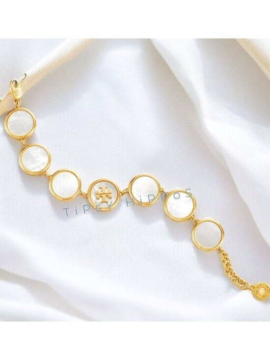 Moondance Pearl Bracelet: Women TORY BURCH MOTHER OF PEARL STATION BRACELET